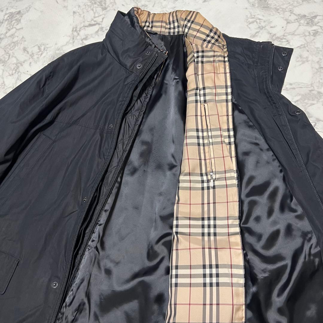 バーバリーロンドン　ライナー付き　ステンカラーコート　黒　L