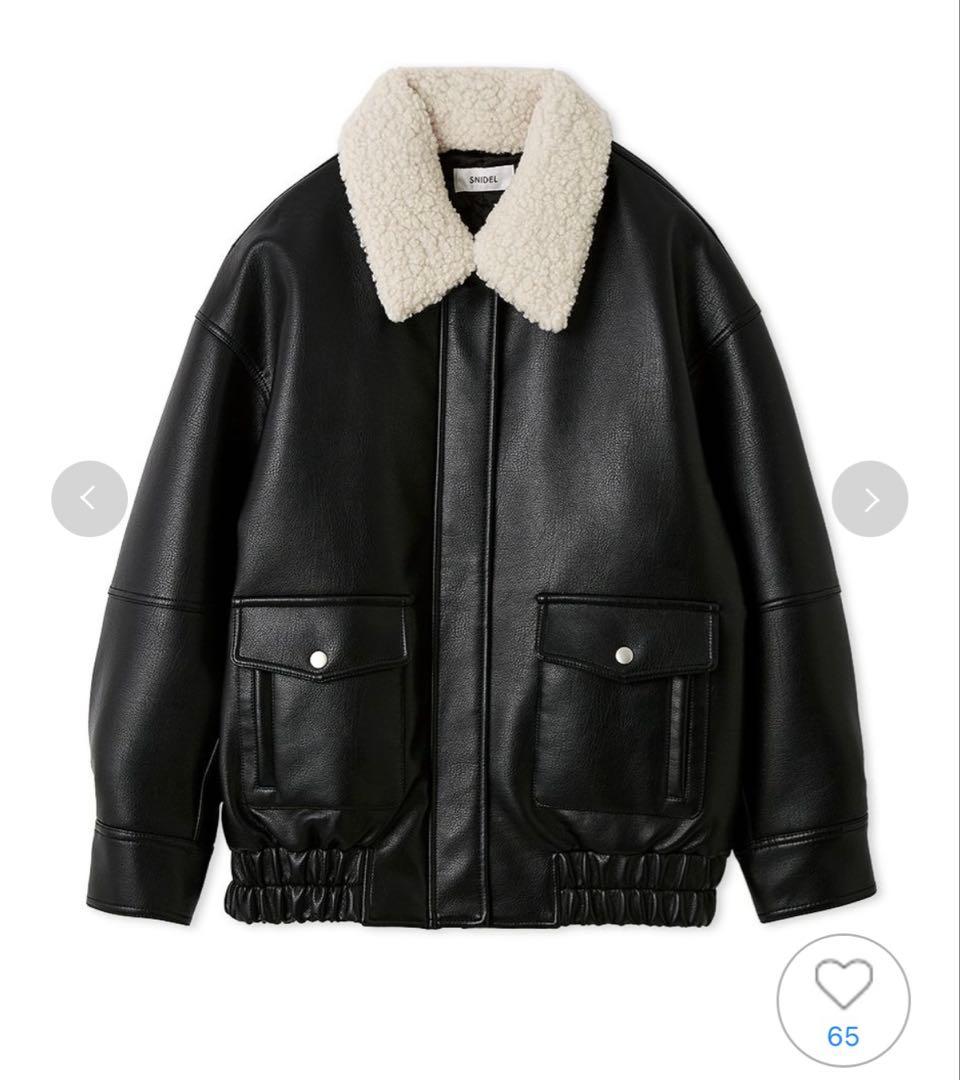 スナイデル　マルチファブリックボアカラーブルゾン　ブラック