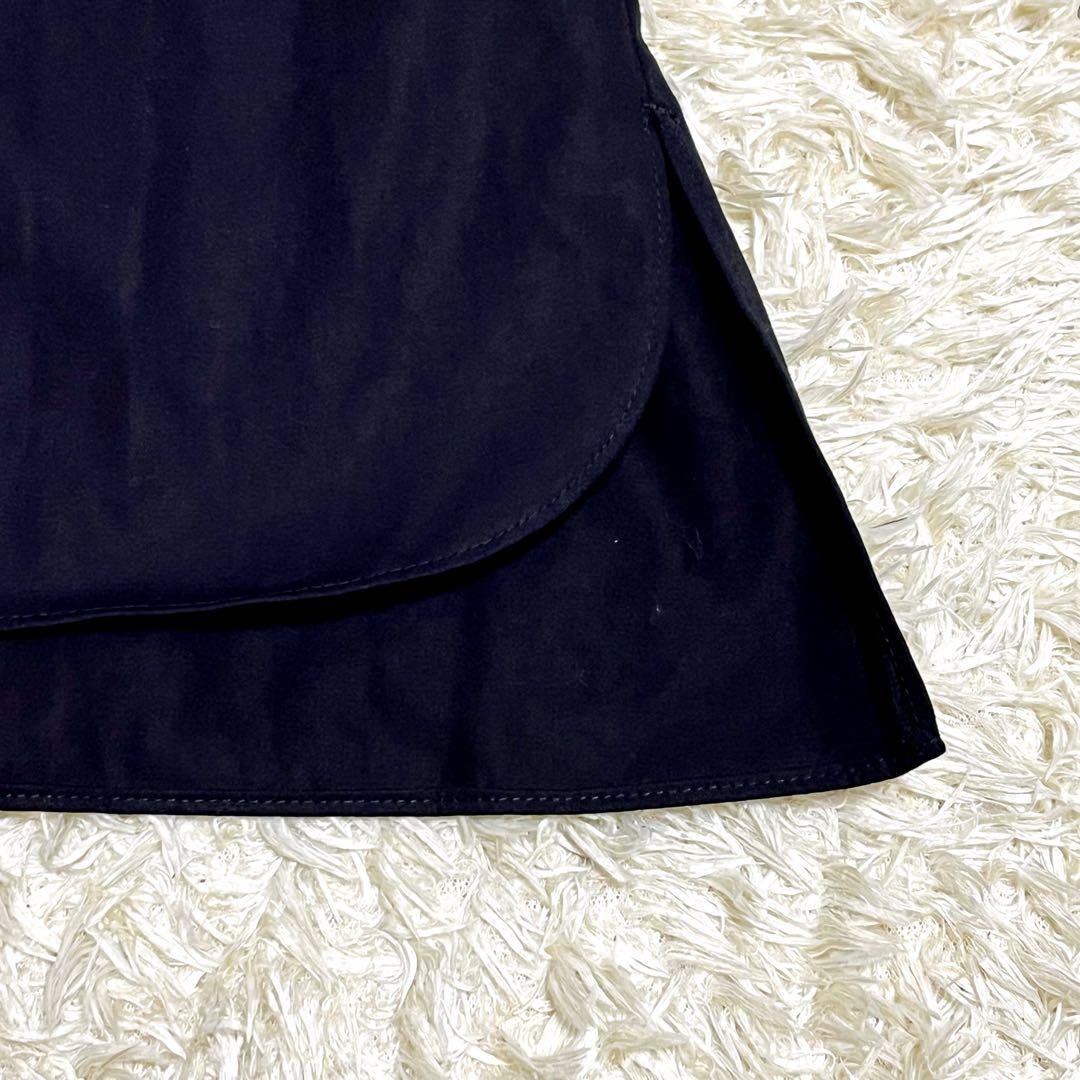 she tokyo 半袖ブラウス シャツ ハーフジップ ボタンダウン ブラック