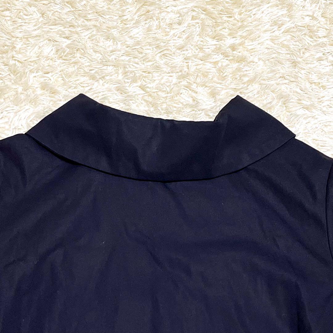 she tokyo 半袖ブラウス シャツ ハーフジップ ボタンダウン ブラック