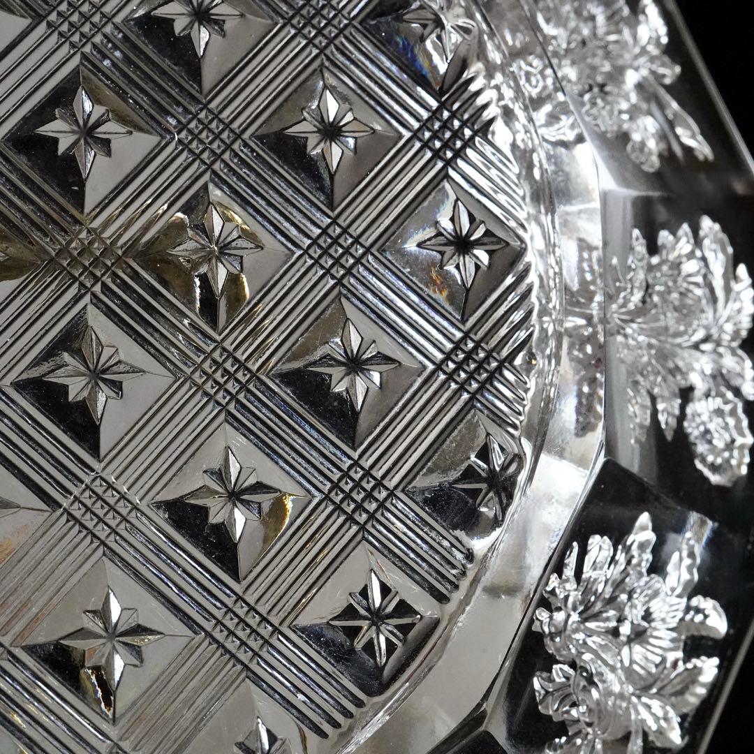 1840年★極希少オールドバカラBACCARAT 花紋クリスタル プレート お皿