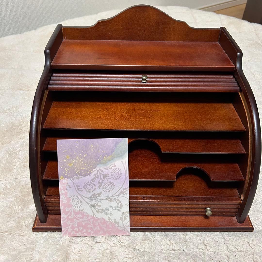 木製ロールトップ　レターボックス　アンティーク　ヴィンテージ　レトロ家具