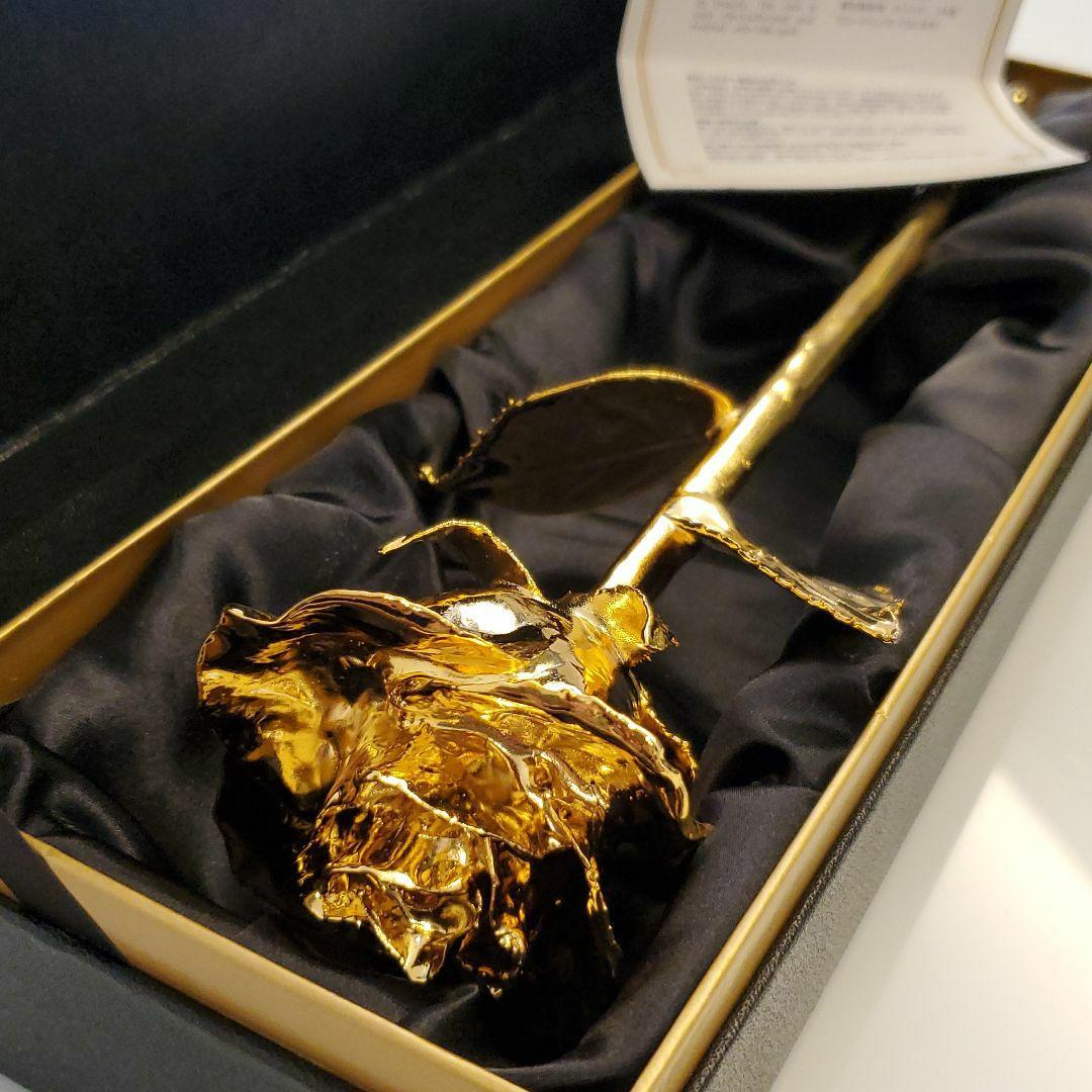 インテリア☆レア☆生花 薔薇 ローズ プリザーブドフラワー 24金