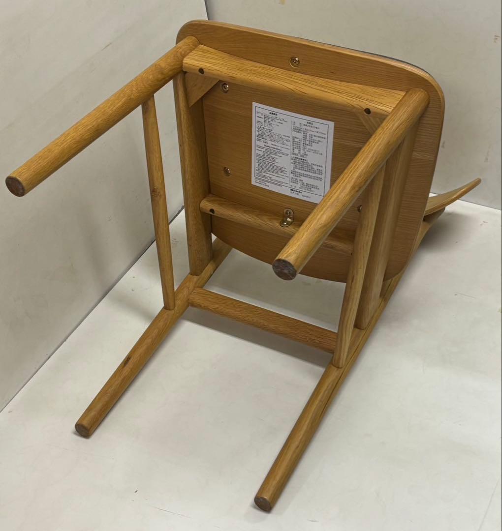 ☆MUJI 無印良品 ラウンドチェア 布材 オーク②