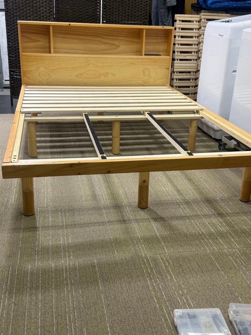 【洗浄消毒作業済】モダンデコ　ダブルサイズ　すのこベッド　フレーム