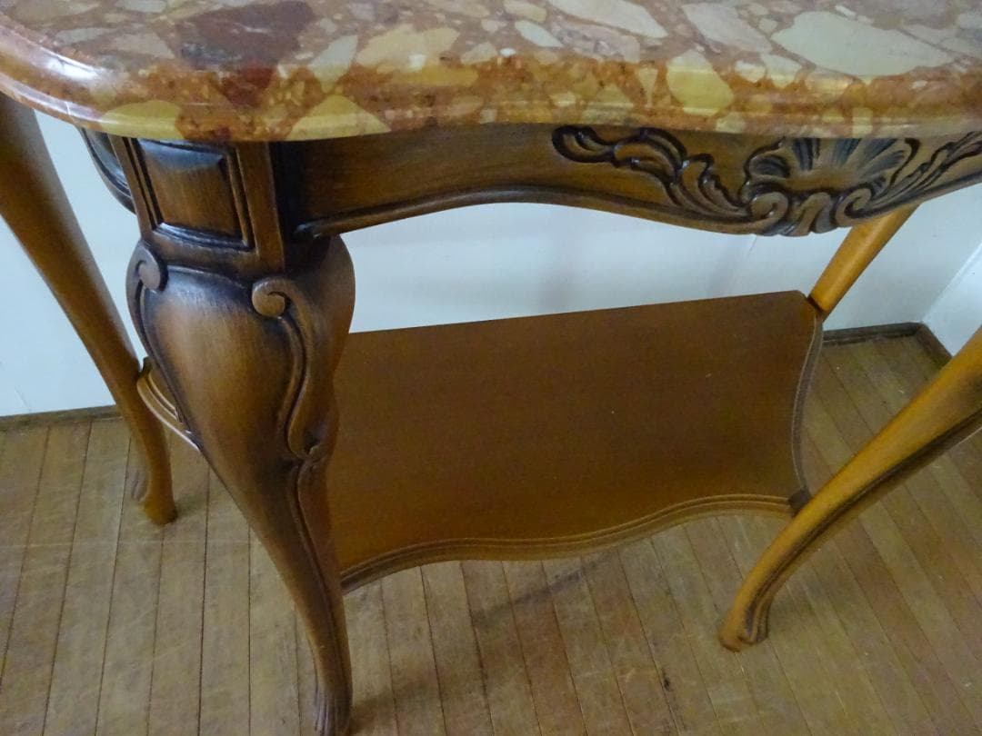 Tinajo　コンソールテーブル　花台　電話台　大理石天板　高級　美品　①