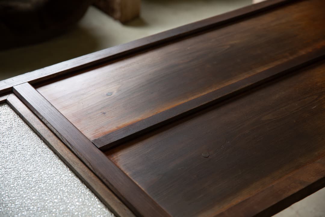 [nota]ダイヤガラスの木製扉 真鍮金具付き/ 古建具 ドア