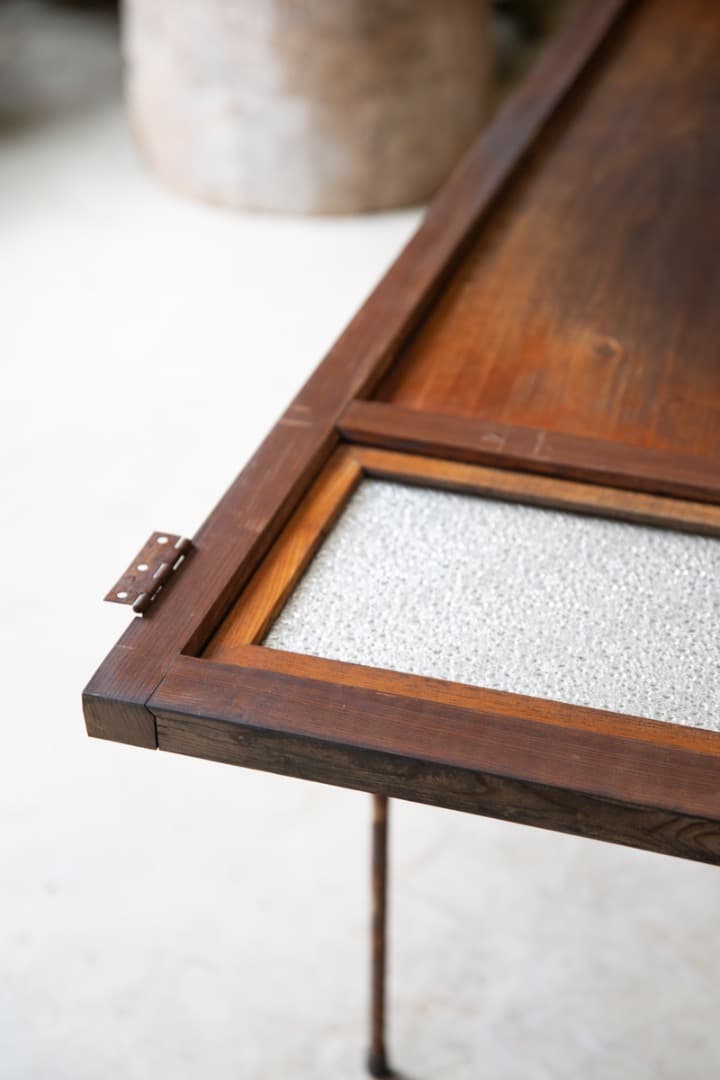 [nota]ダイヤガラスの木製扉 真鍮金具付き/ 古建具 ドア