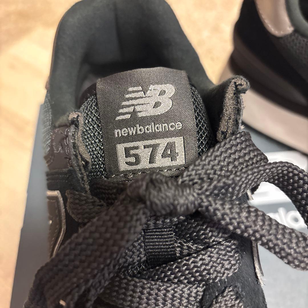 New Balance 574 ★美品厚底ブラック スニーカー★24cm
