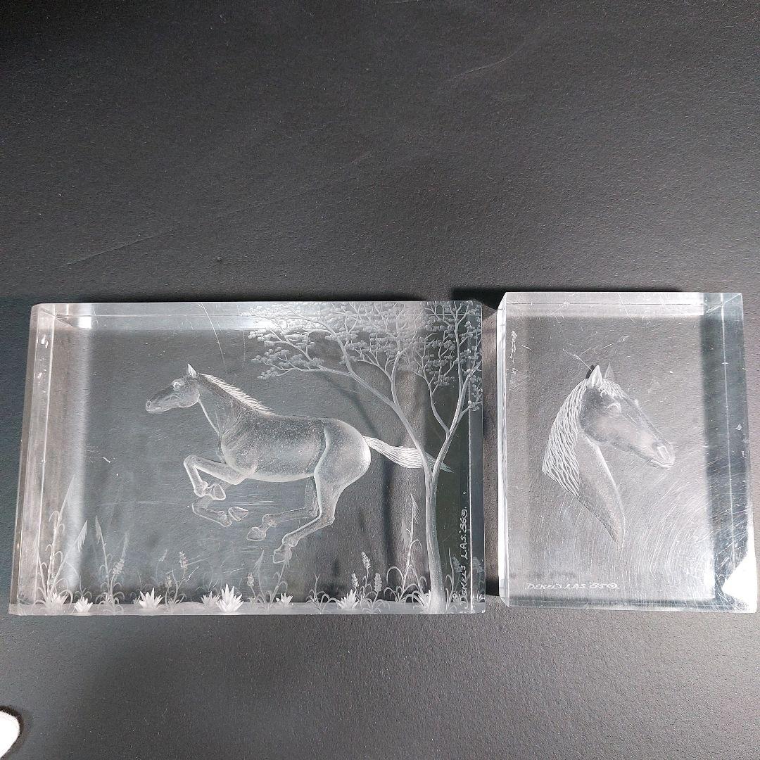 アクリル　馬の彫刻セット　DEKELS LAS'86　アートオブジェ　午年