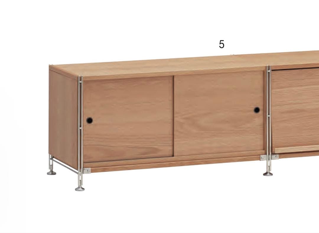 IM★無印 ステンレスユニットシェルフ用ボックス木製引き戸２個セット