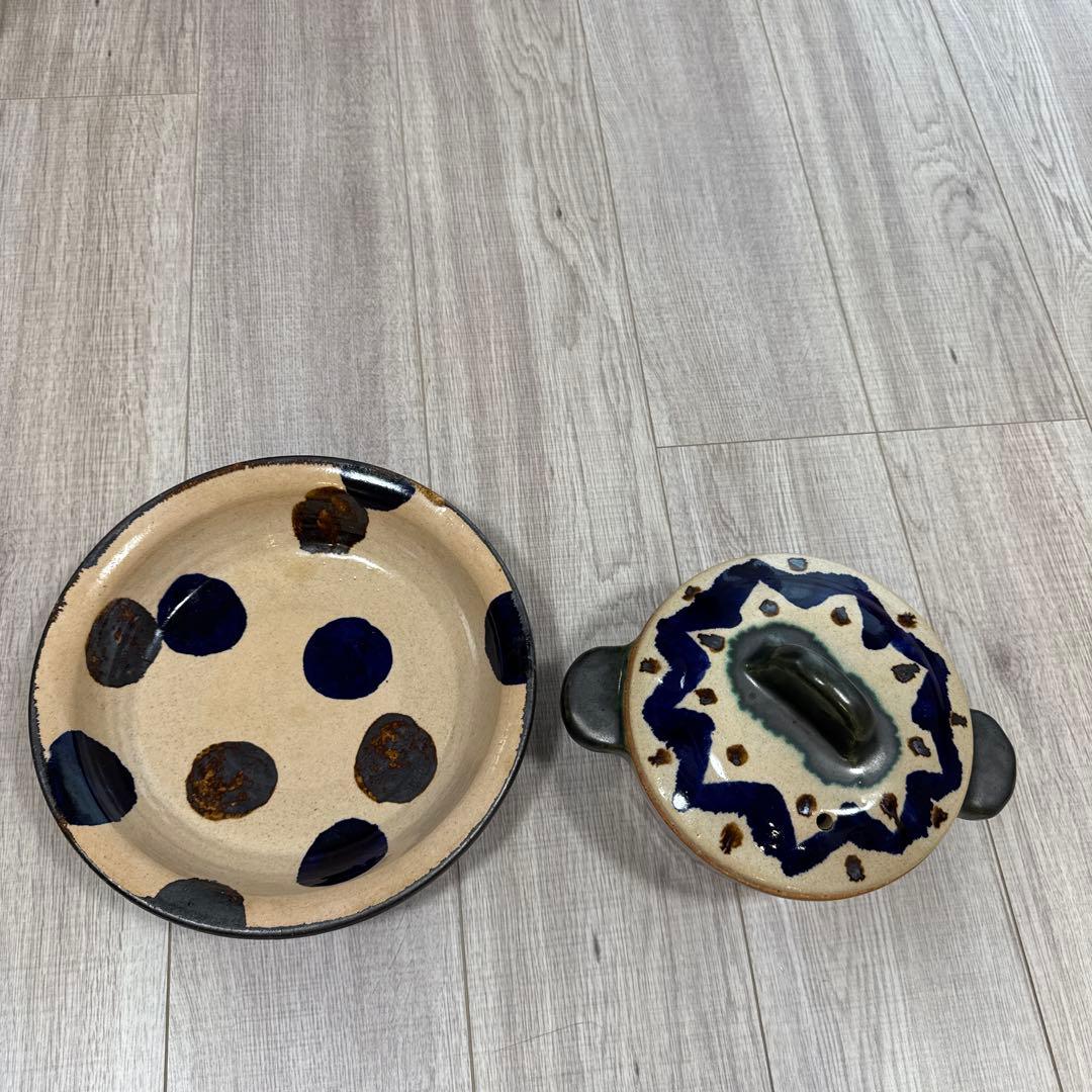 やちむん　ヒネモスノタリ　耐熱鍋　お皿セット