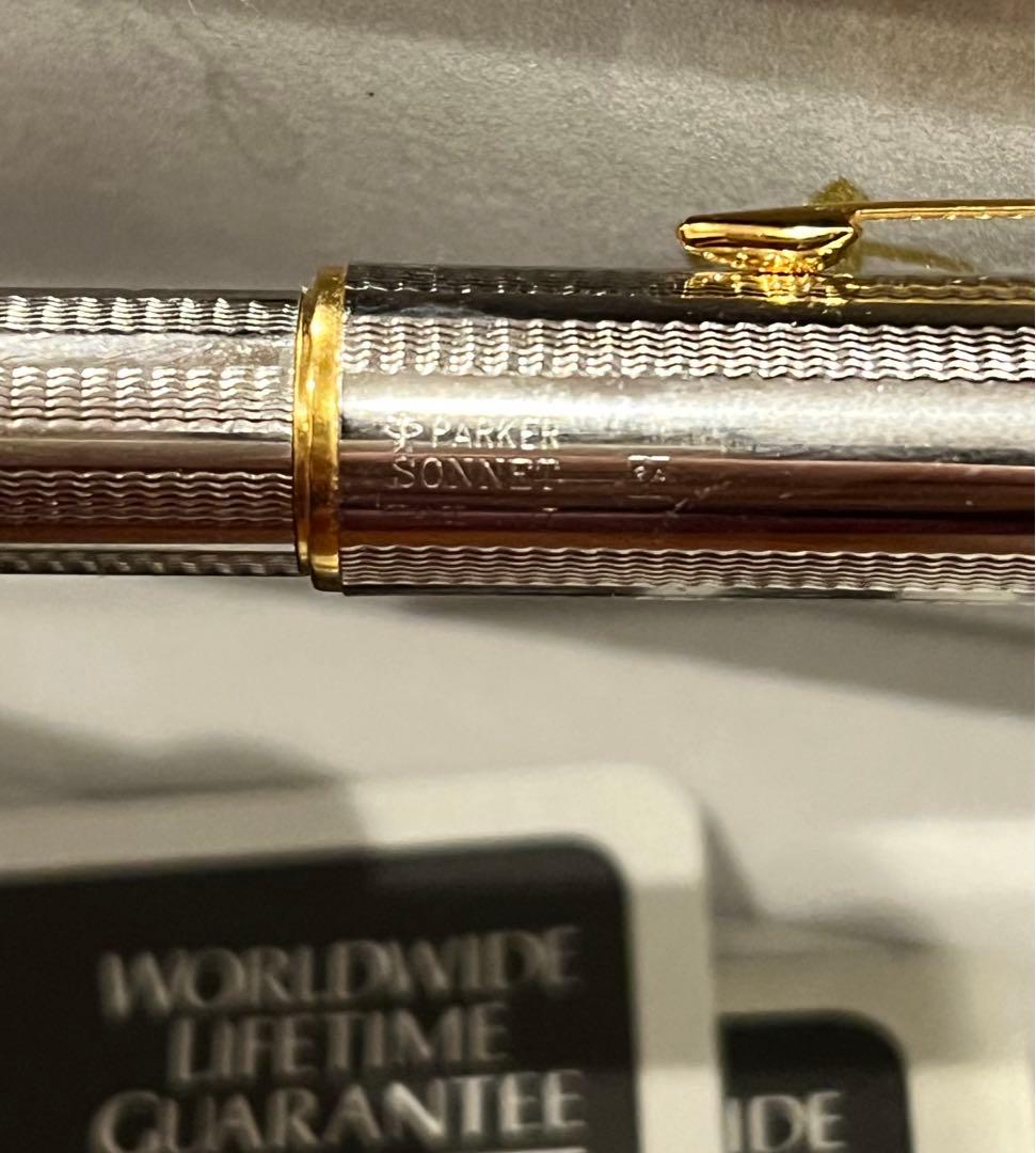 パーカー万年筆 ソネット 750 シルバー 18K ペン先F（細字）