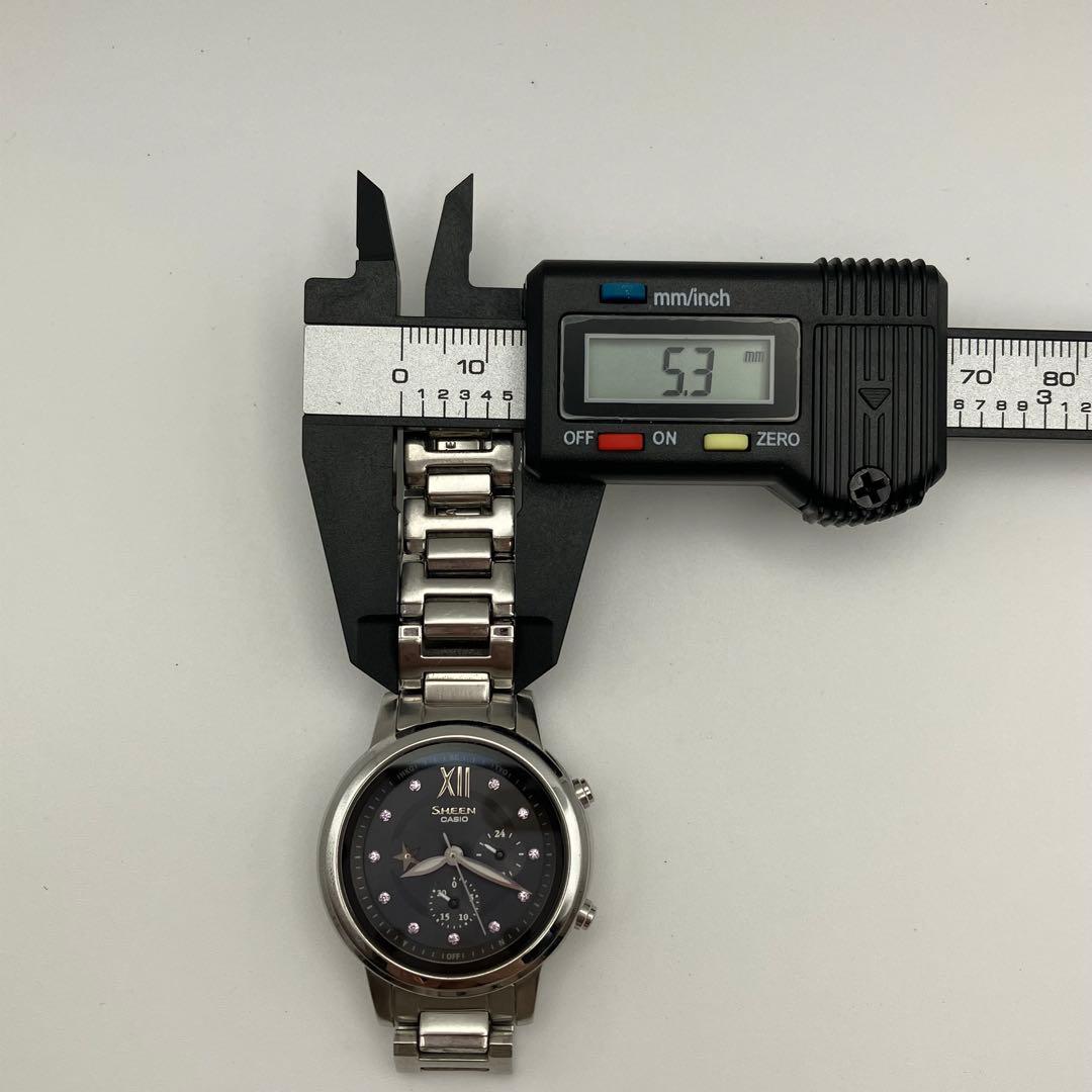 美品　カシオ　SHEEN　電波ソーラー　腕時計　クロノグラフ　レディース　稼働品