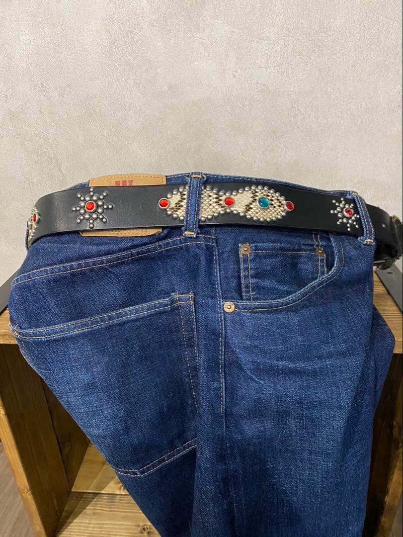 013 本革 W38 スタッズ ベルト ビンテージ ヴィンテージ HTC