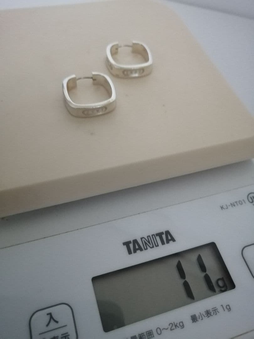 ☆鑑定済み☆ティファニー　スクエア　クッション　フープ　ピアス　シルバー