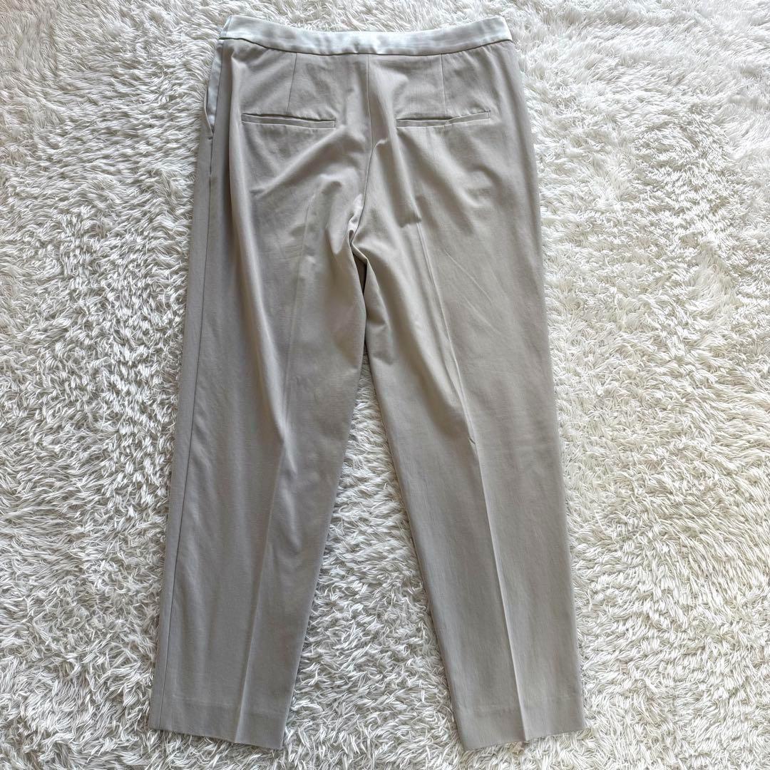 ICB ノーカラー　麻混　ビジネス　パンツスーツ　セットアップ　42 洗える