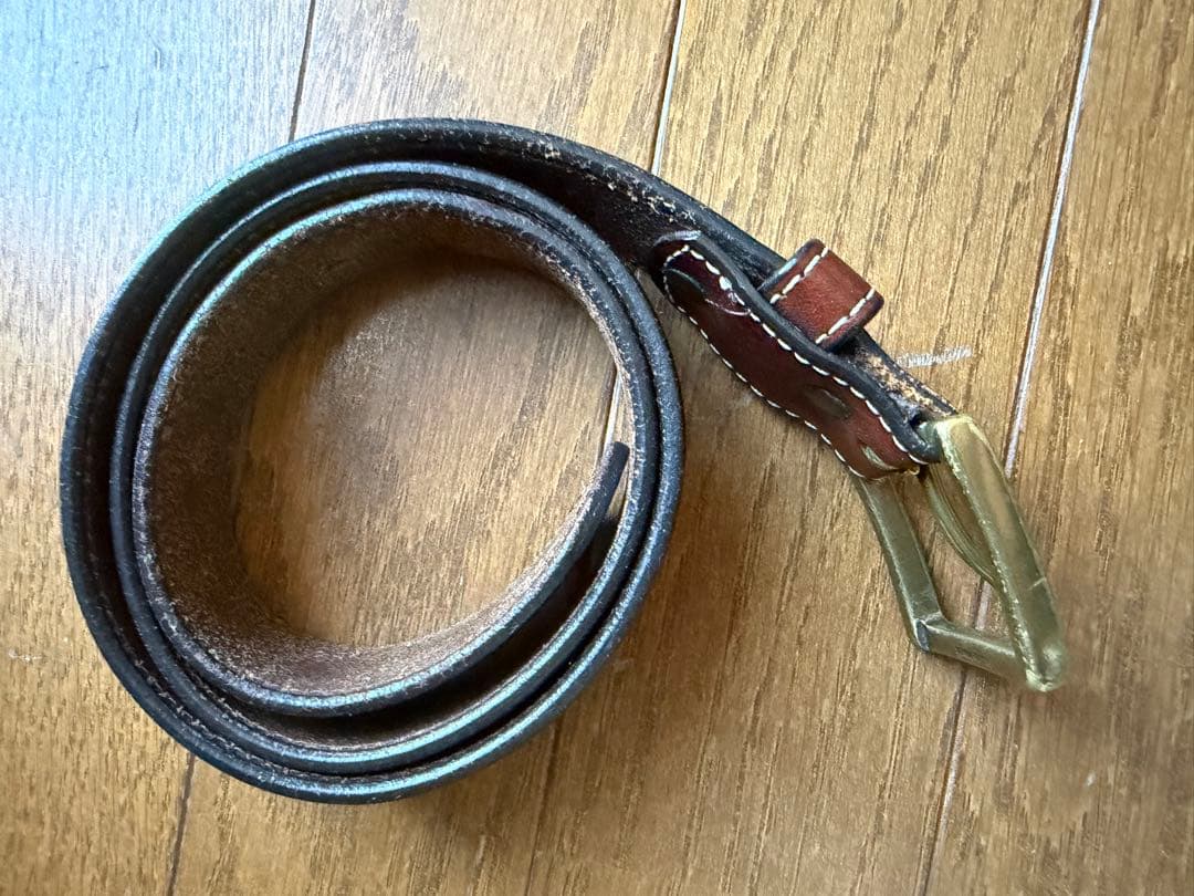 visvim レザーベルト ブラウン ステッチ 刻印