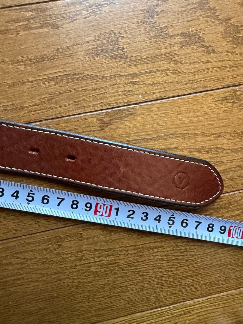 visvim レザーベルト ブラウン ステッチ 刻印