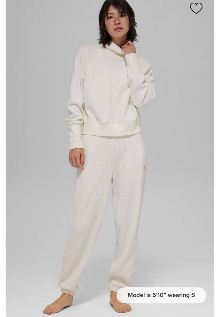 Alo Yoga ワッフルセットアップ 上下セット（オフホワイト）