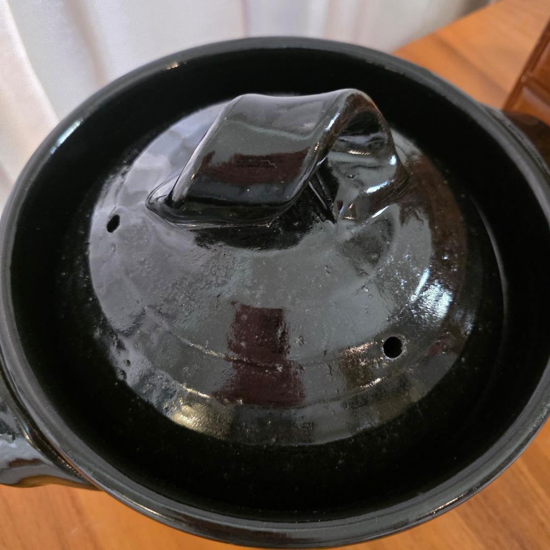 信楽焼 ごはん鍋 5合炊き 黒釉 御飯鍋 ふっくら！