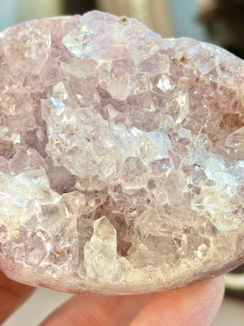 最終価格《ザクザク結晶♡》ピンクアメジスト　ハート　専用台座付き