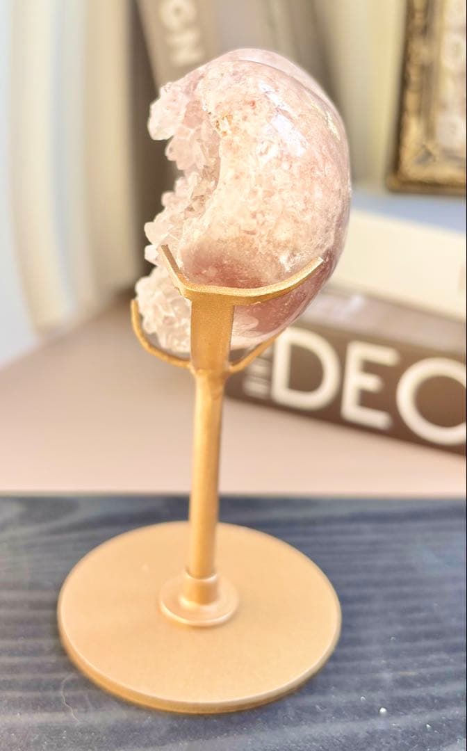 最終価格《ザクザク結晶♡》ピンクアメジスト　ハート　専用台座付き