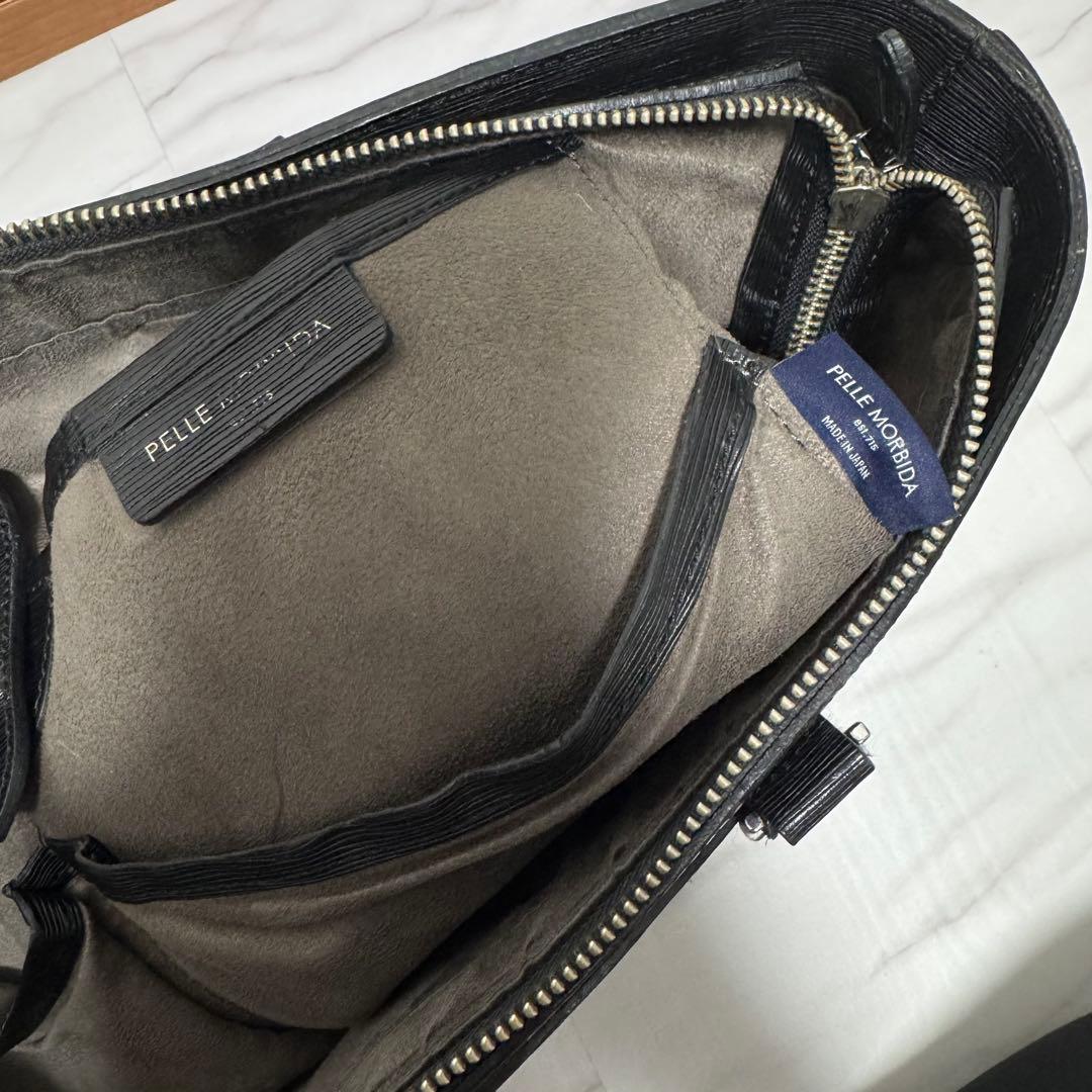 ペッレモルビダ キャピターノ 2way ビジネスレザートート 黒 CA206A