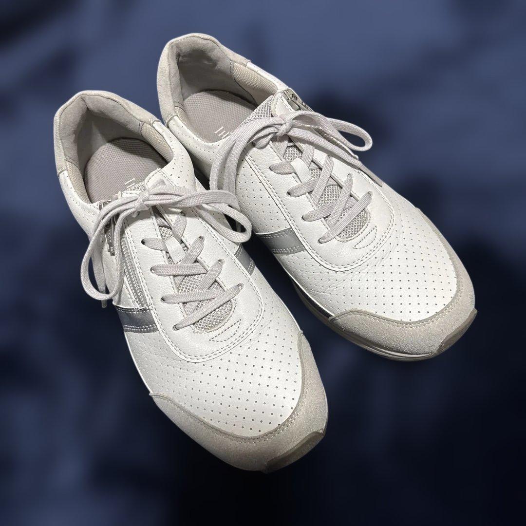 美品✨AKAISHIアカイシ　ウォーキングシューズ24.5cmサイドジップ