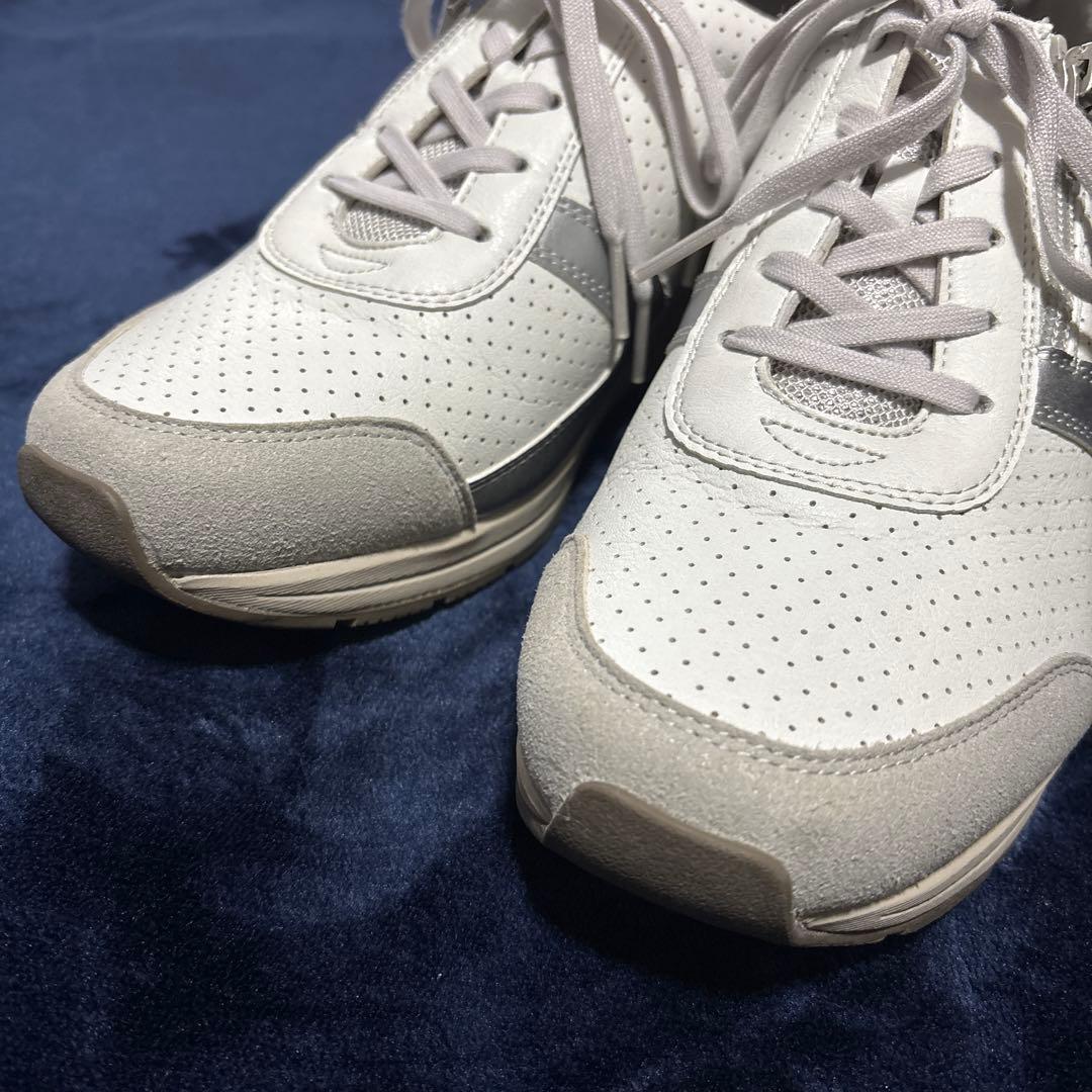 美品✨AKAISHIアカイシ　ウォーキングシューズ24.5cmサイドジップ