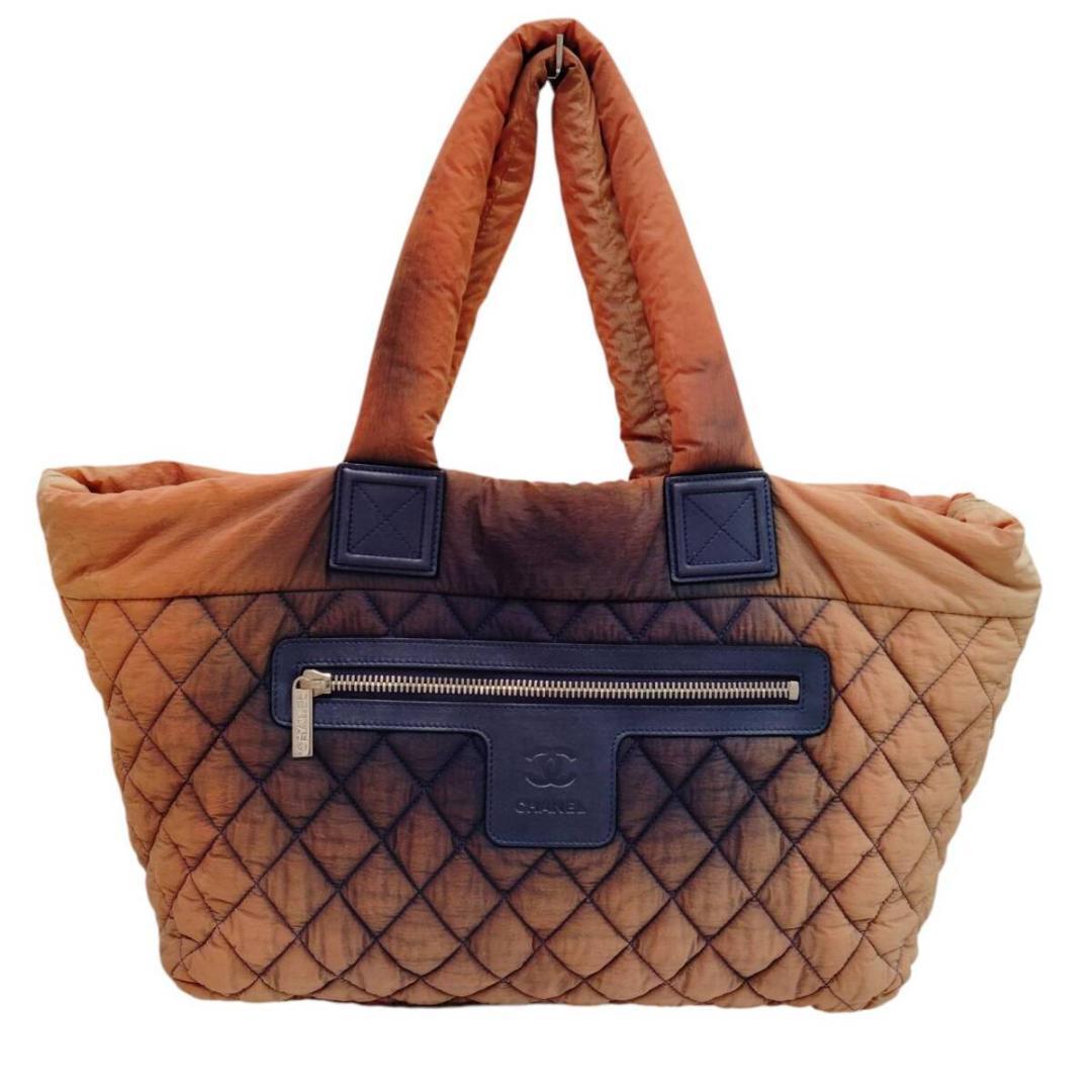 希少 CHANEL シャネル コココクーン トートバッグ SV金具 ネイビー