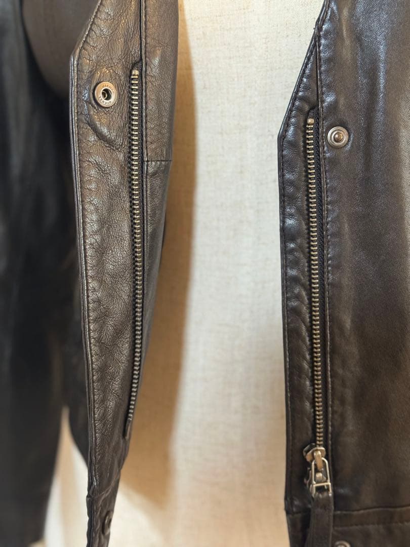 グレースコンチネンタル レザー　羊革　ライダース　ジャケット　38 黒