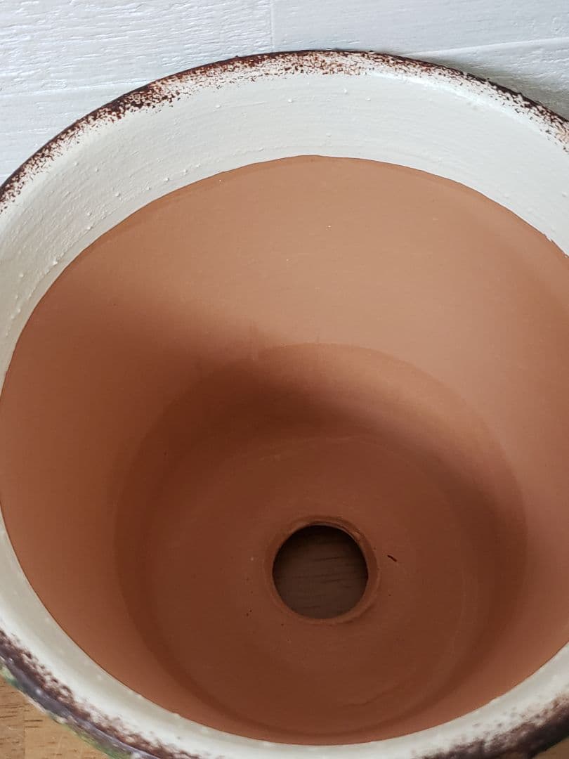 おみつ様【707】リメイク鉢☆三河焼素焼き鉢　4.5号鉢　いちご