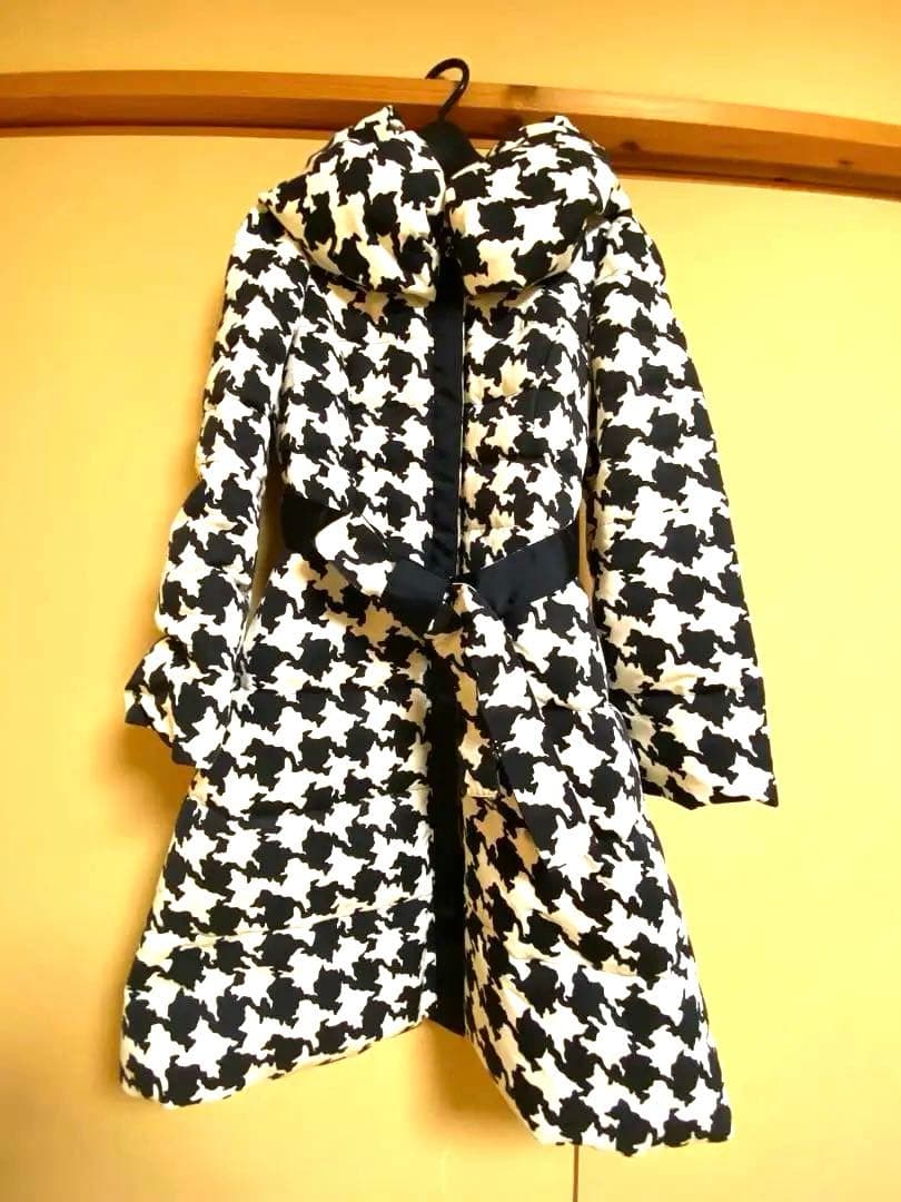 M'S GRACY ハウンドトゥース柄 ロングコート 38