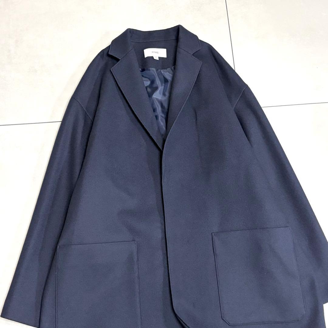 未使用級✨ハイク　2024　ウールショップコート　ネイビー　XXL　ロングコート