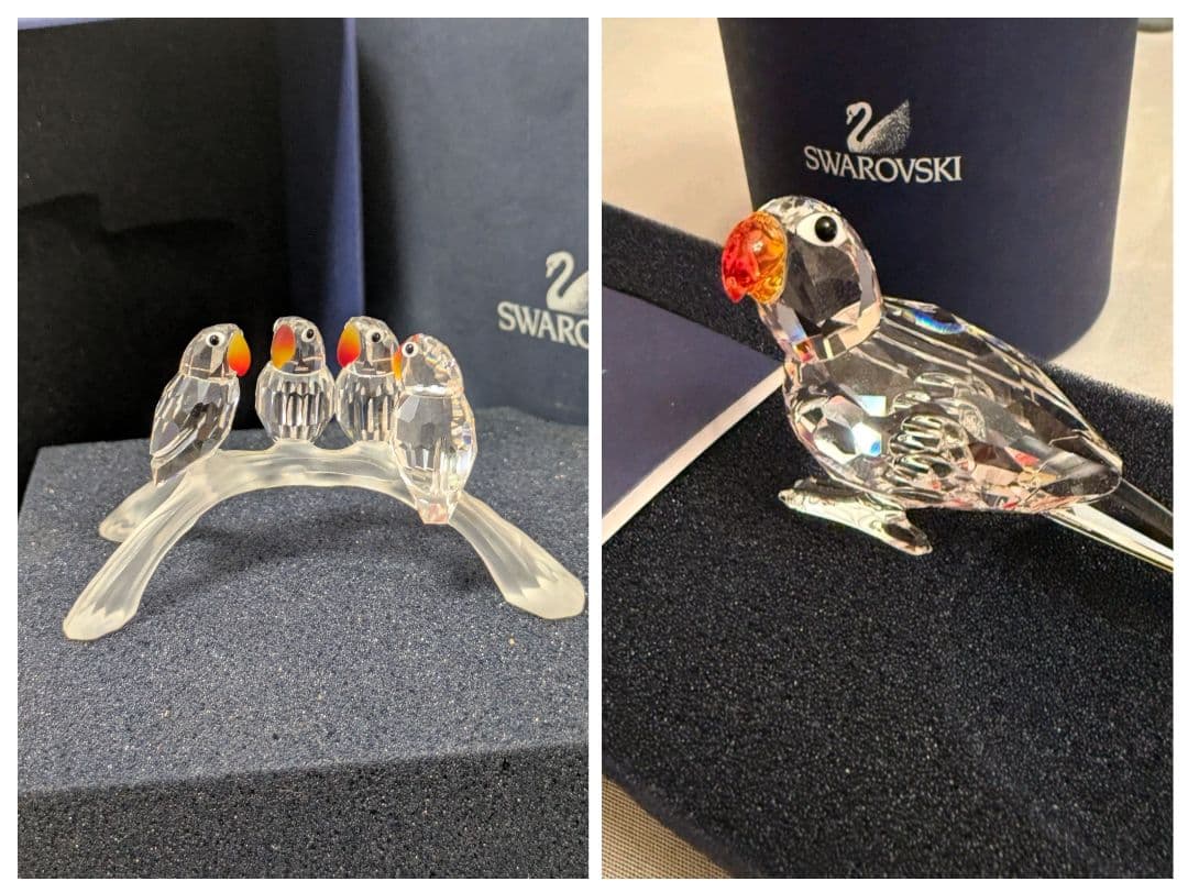 スワロフスキー　ベビーラブバーズ　パロット セット 鳥　置物 フィギュリン