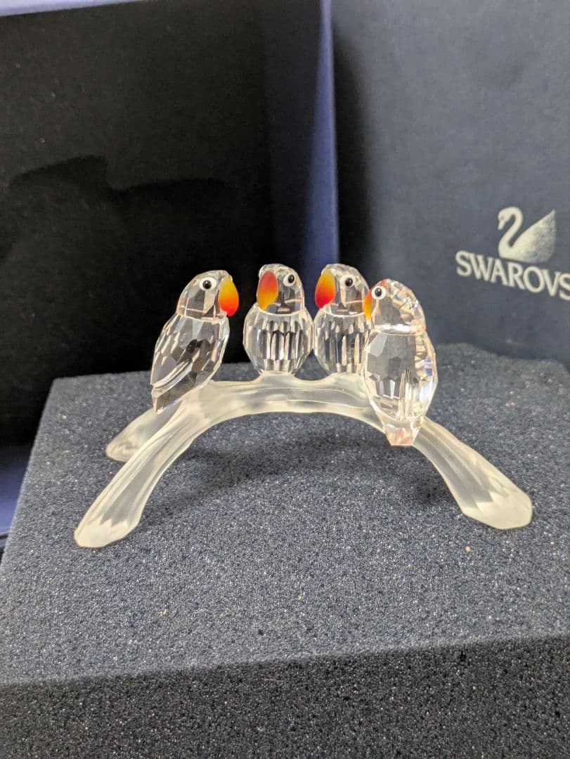 スワロフスキー　ベビーラブバーズ　パロット セット 鳥　置物 フィギュリン