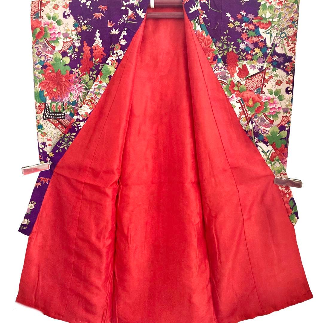 百花繚乱 3歳 女の子 子供着物 七五三 アンティーク着物 NO220