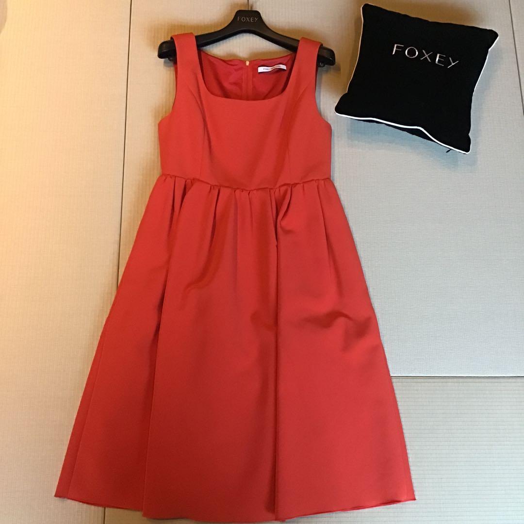 FOXEY ニューヨーク赤Aラインワンピース
