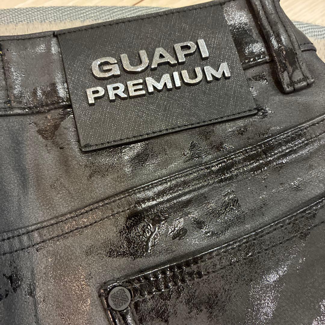 GUAPI ブラック レザーカーペンターデニム28インチ