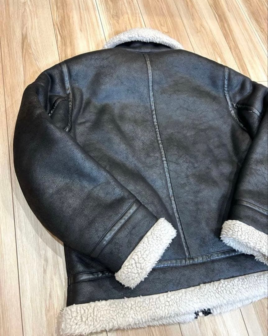 【完売モデル】美品ZARA B-3 フェイクムートン　フライトジャケットLサイズ