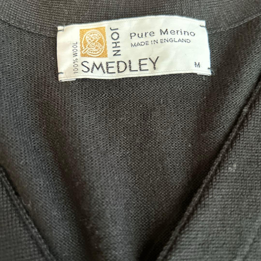 JOHN SMEDLEY ブラックカーディガン★ウール★サイズM
