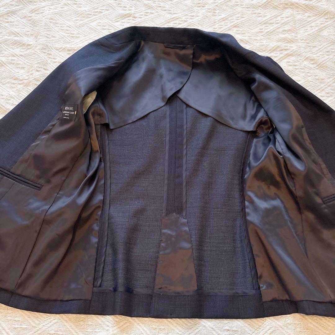 REDA SUPER110'S ウール　ピンドットパンツスーツ　ネイビー　38