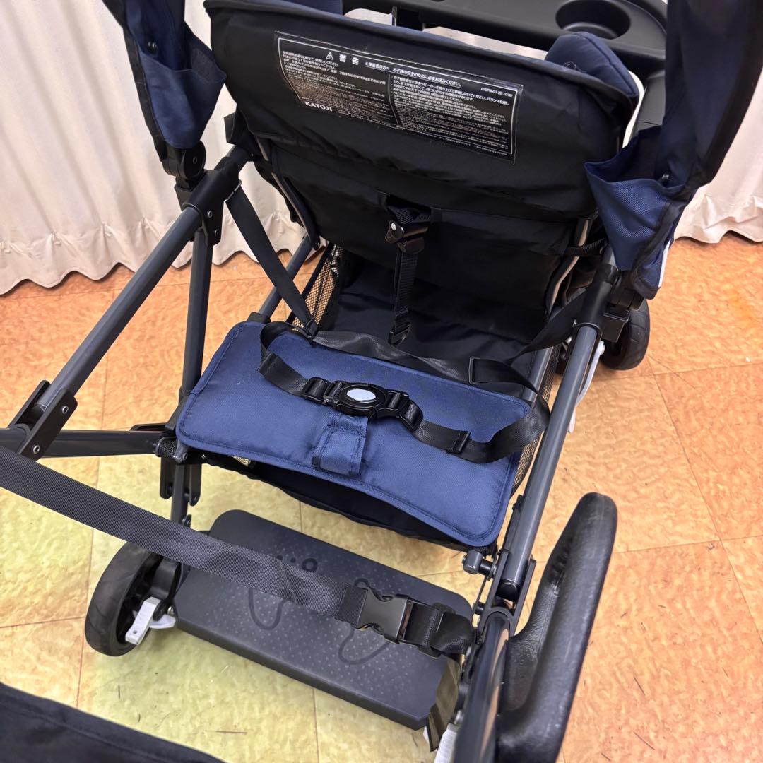 ☆美品☆　カトージ　KATOJI　二人乗りベビーカー　二人でゴー　ネイビー