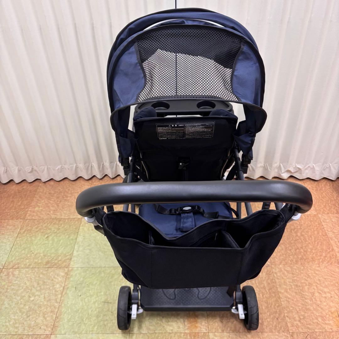 ☆美品☆　カトージ　KATOJI　二人乗りベビーカー　二人でゴー　ネイビー
