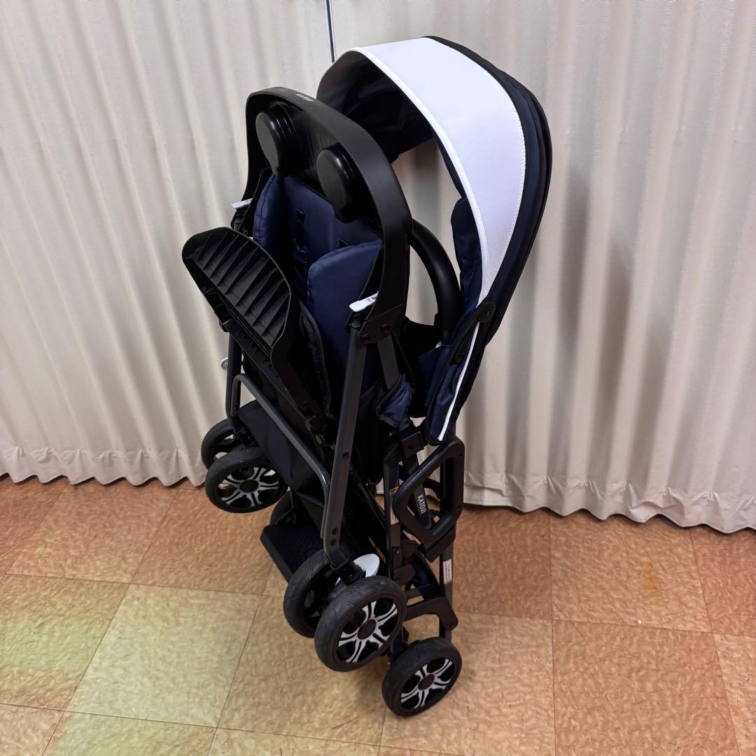 ☆美品☆　カトージ　KATOJI　二人乗りベビーカー　二人でゴー　ネイビー