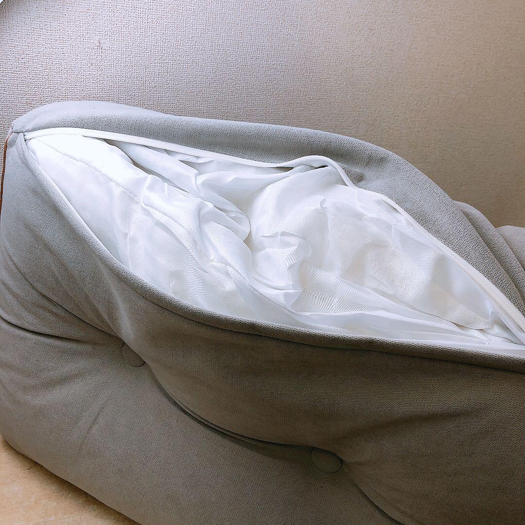 日本未発売 ウエッジヘッドボード枕 海外インテリア ホテルライク グレー系 中古