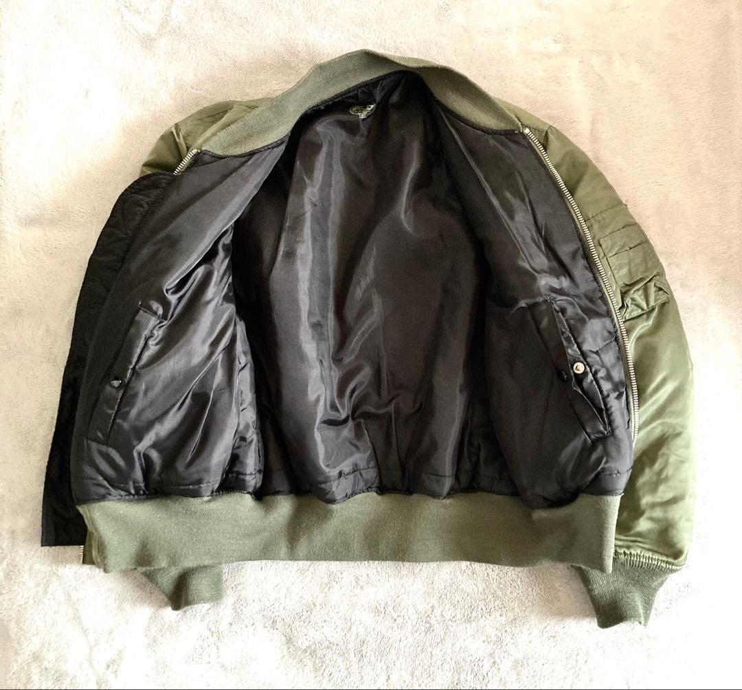 激レア ガンダム ジオン軍 MA-1 ワッペン フライトジャケット カーキ L