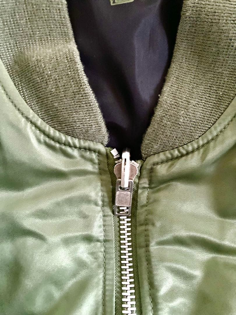 激レア ガンダム ジオン軍 MA-1 ワッペン フライトジャケット カーキ L