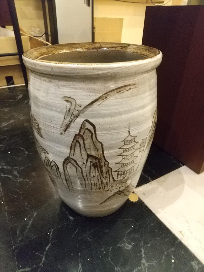 ■美品■多々良焼 宸山窯　壺　傘立て　花器